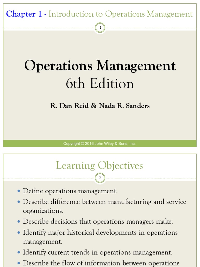 Introduction To Operations Management | PDF | Supply Chain Management ...