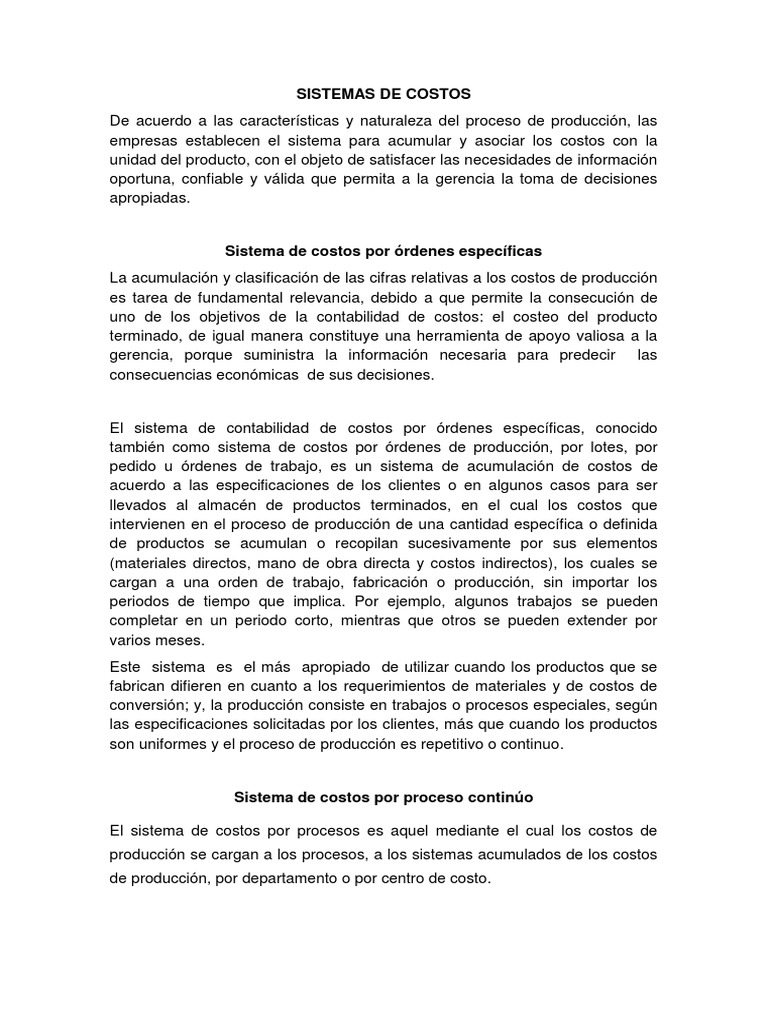 Sistemas de Costos | PDF | Inventario | Costo
