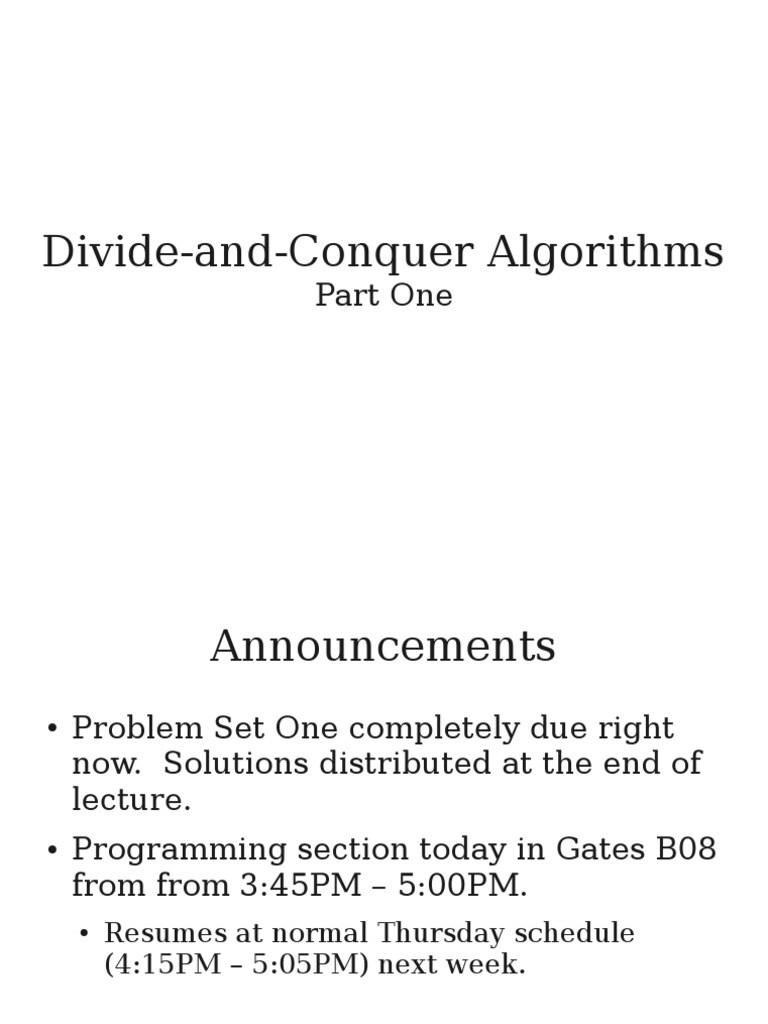 Small 05 Div and Conquer | PDF | Analysis | Computer Science