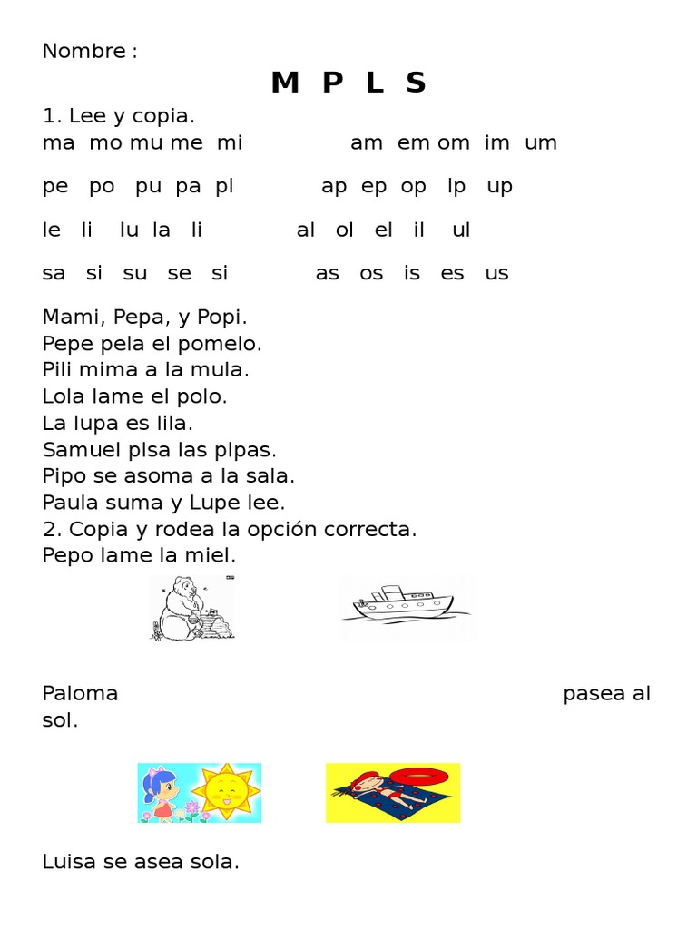 Actividades de lectura con M P L S | PDF
