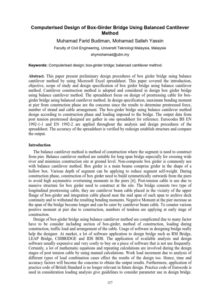 Box Girder Bridge Design Procedure | PDF | Prestressed Concrete ...