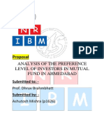 Proposal: Analysis of The Preference Level of Investors in Mutual Fund in Ahmedabad