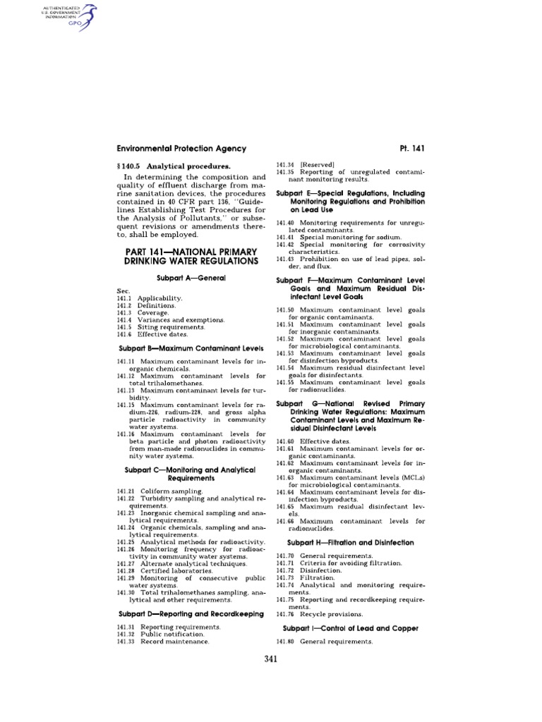 EPA On Drinking Water | PDF | Nature