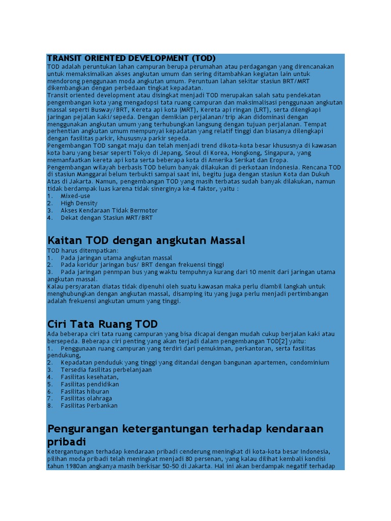 Apa Itu TOD PDF