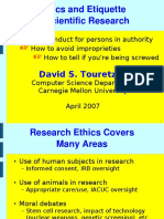 Ethics and Etiquette in Scientific Research: David S. Touretzky