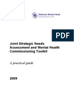 Joint Strategic Needs Assessment and Mental Health Commissioning Toolkit 2009