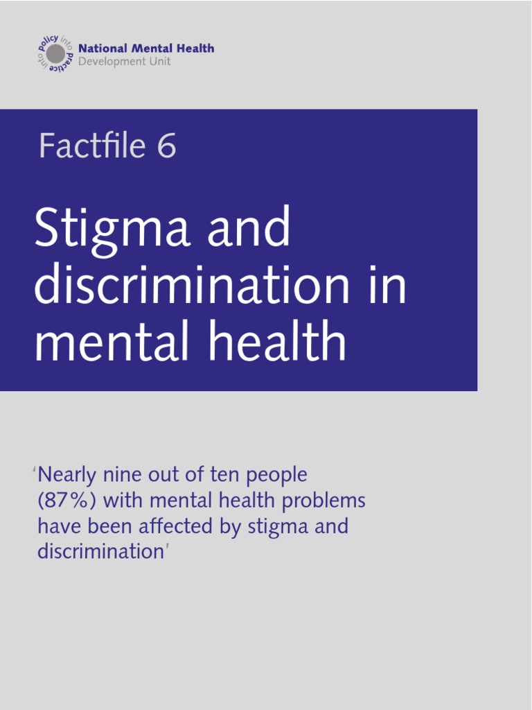 Mental Health Stigma and Discrimination | PDF | Victimisation | Mental ...