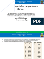 Caracteres Especiales y Espacios en Blanco