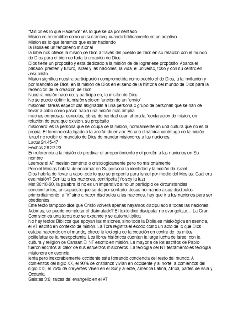 La Misión de Dios y su Pueblo | PDF | Misionero | Cristo (título)