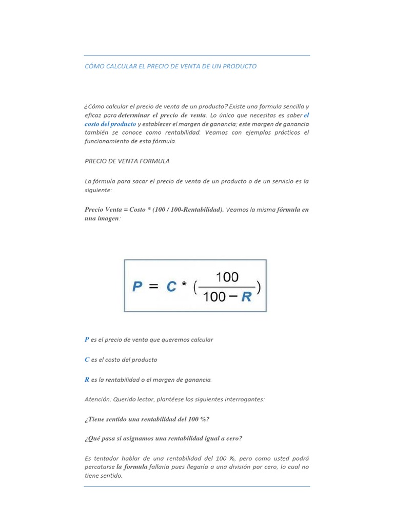Cómo Calcular El Precio de Venta de Un Producto Precios Al por menor