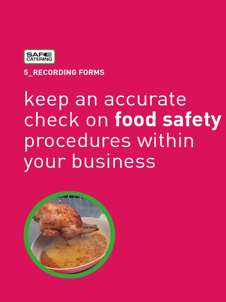 Safe Catering Recording Forms | PDF | Refrigerator | Hygiene