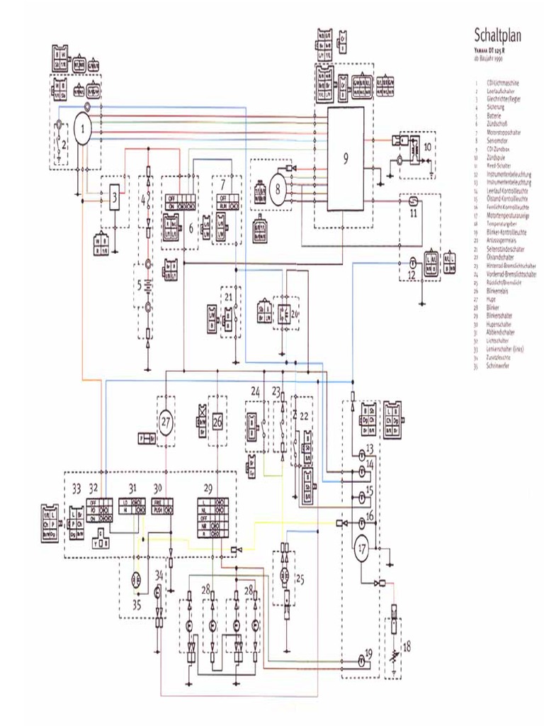 Yamaha DT 125 R & TDR 125 '93 Wiring Diagram