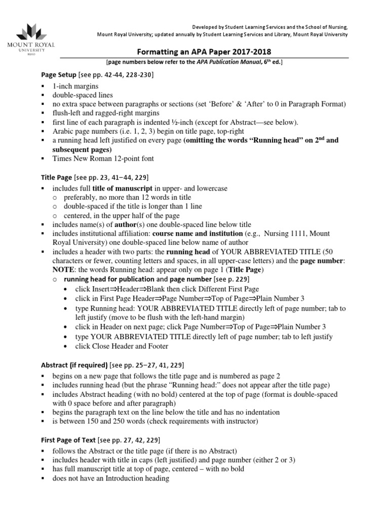 apa 1 page paper