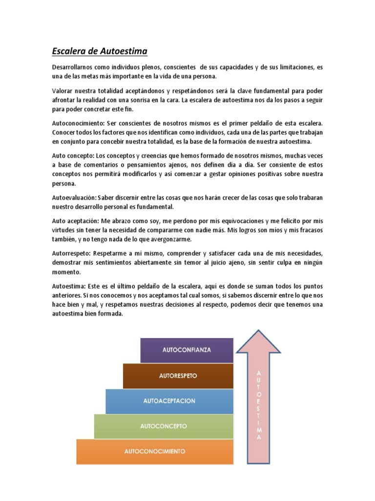 Escalera hacia la Autoestima | PDF | Metafísica de la mente | Ciencia ...