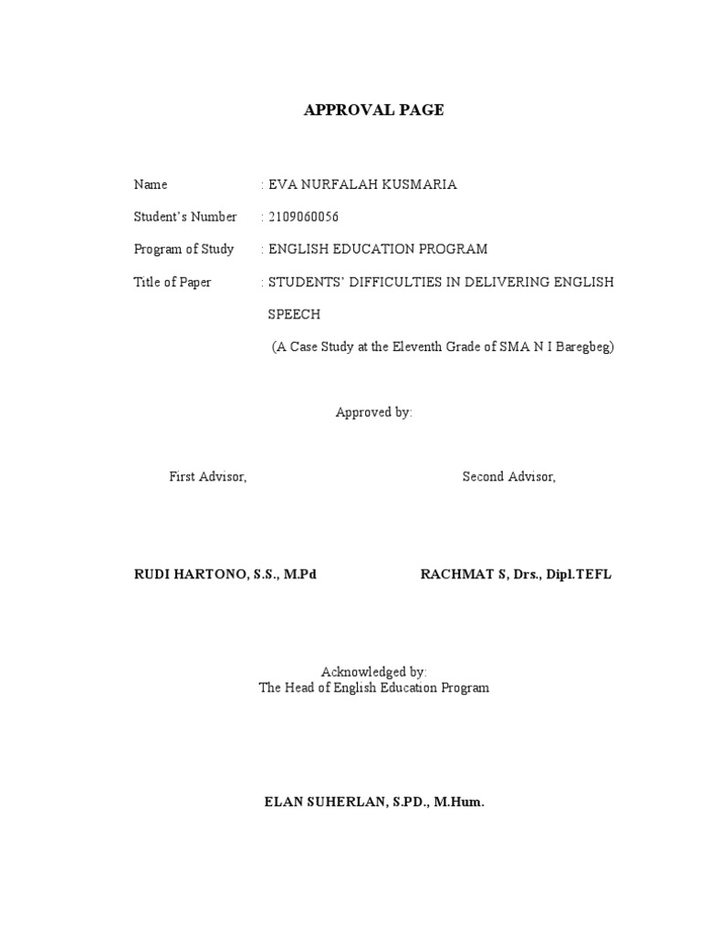 Approval Page | PDF | Foreign Language Studies