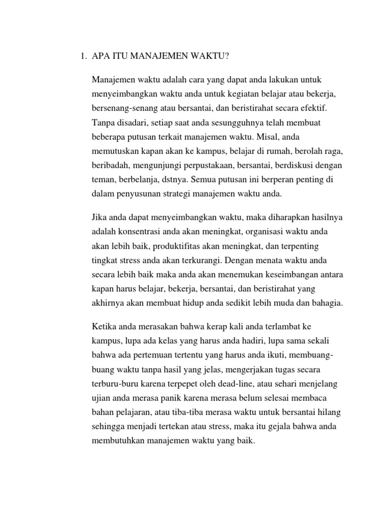 Apa Itu Manajemen Waktu  Apa Itu Manajemen Waktu