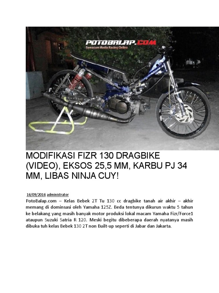Modifikasi Fizr 130 Dragbike Modifikasi Fizr 130 Dragbike