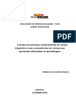 A Postura Do Psicólogo Comportamental em Setting Terapêutico e Suas Conseqüências em Crianças Que Apresentam Dificuldades de Aprendizagem.