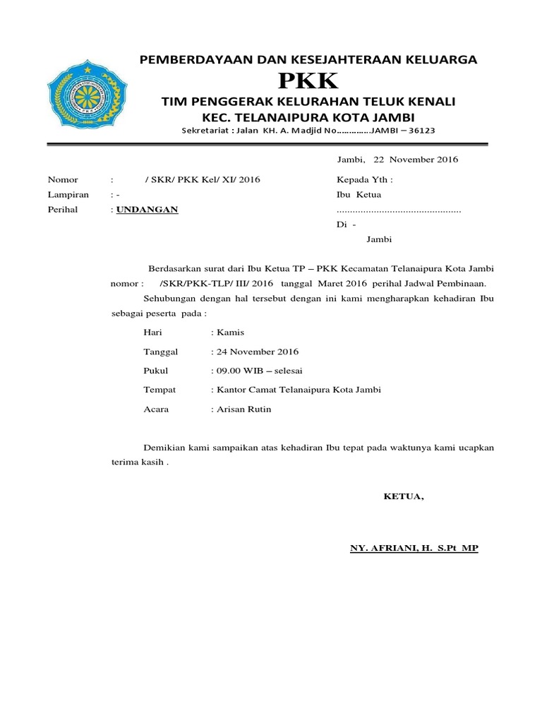 Undangan Pkk Pdf - vrogue.co