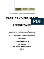 Plan de Mejora de Los Aprendizajes 101