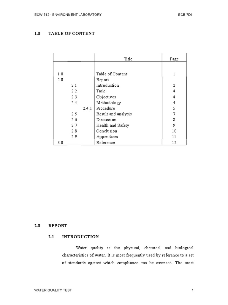 02 Water Quality Test Lab | PDF | Water Quality | Ion