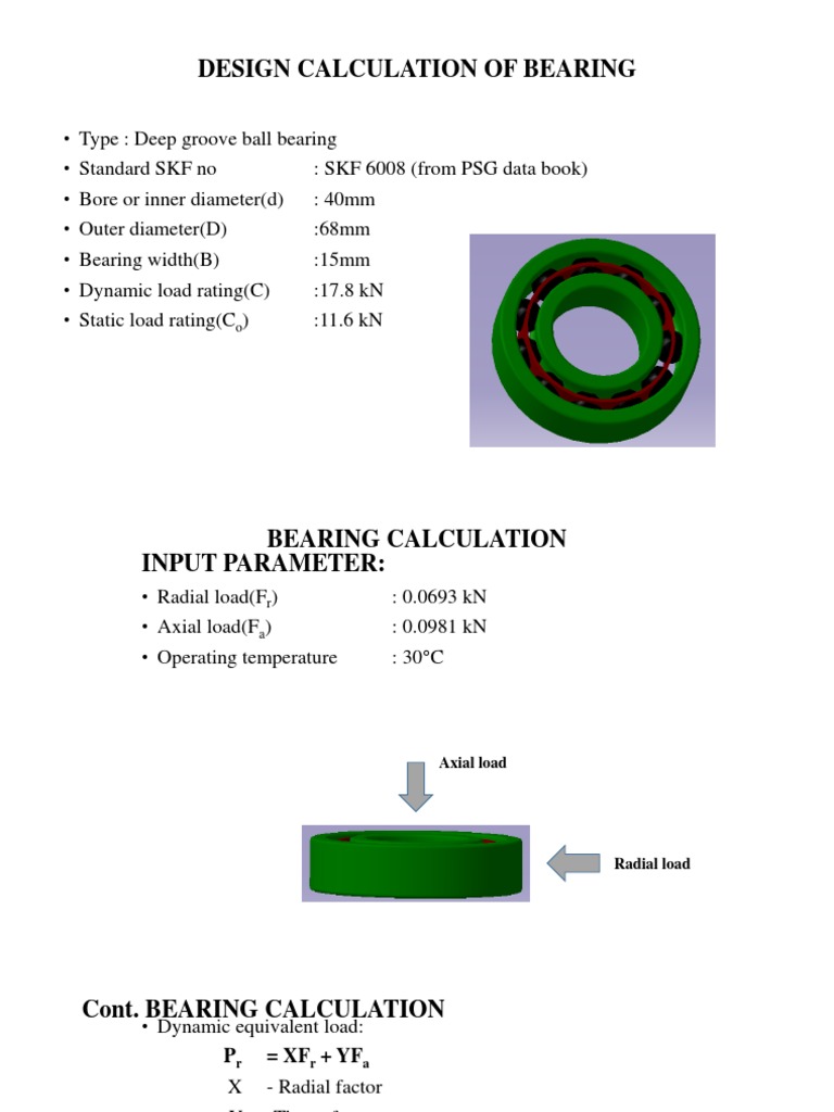 Design and Load Capacity Calculation for an SKF 6008 Deep Groove Ball