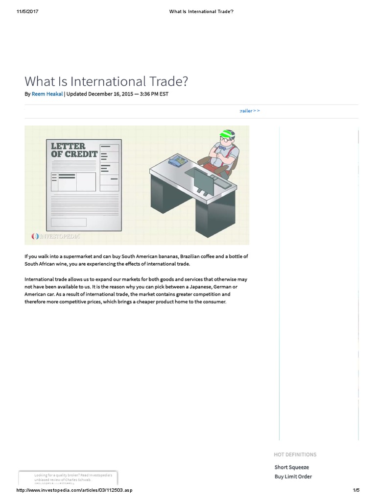 What Is International Trade Comparative Advantage Trade - 