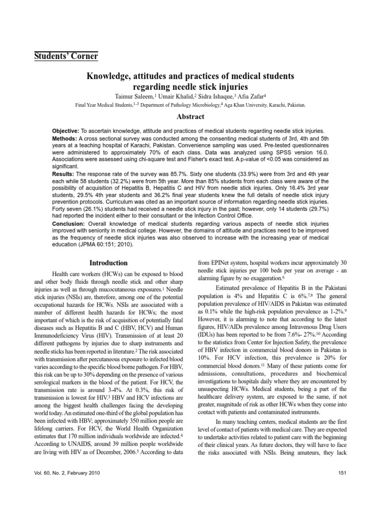 Medical Students' Knowledge on NSIs | PDF | Health Sciences | Medicine