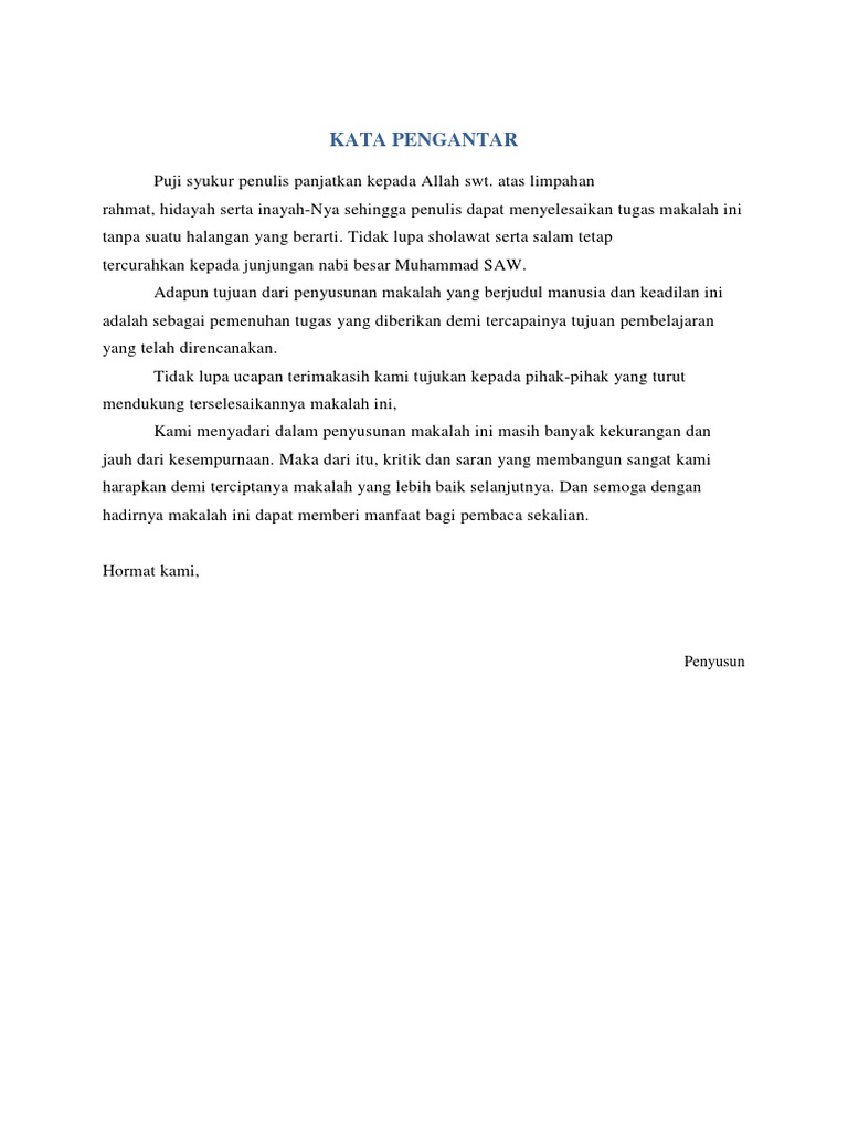 Contoh Kata Pengantar