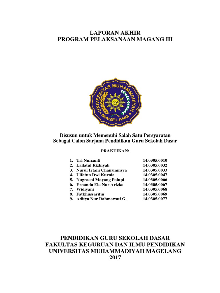 Laporan Magang Iii Pgsd