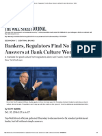Bankers, Regulators Find No Easy Answers at Bank Culture Workshop - WSJ