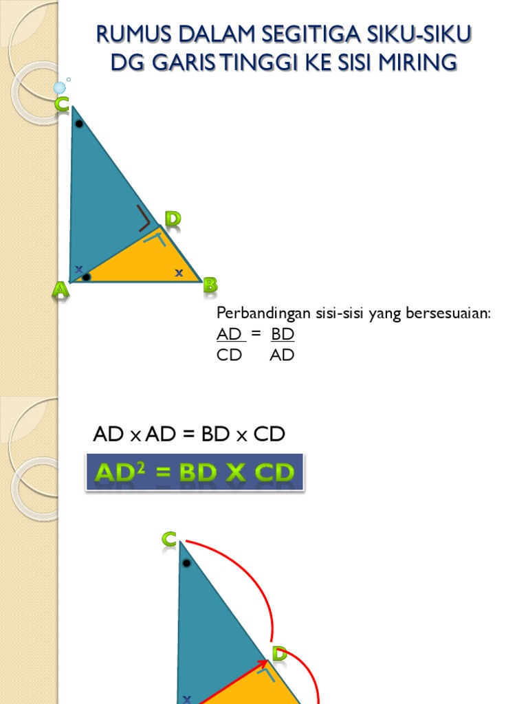 Rumus Dalam Segitiga Siku Siku Dg Garis Tinggi