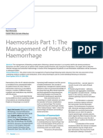 Dental Update 2014. Haemostasis Part 1. The Management of Post-Extraction Haemorrhage