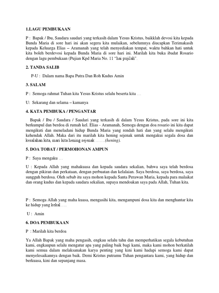 Tata Cara Ibadah Rosario Pdf