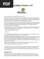 Guide To Installing Windows XP With LAN