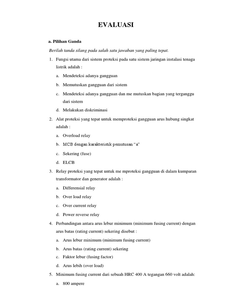 Soal Pg 15 Dan Essai 5 Evaluasi