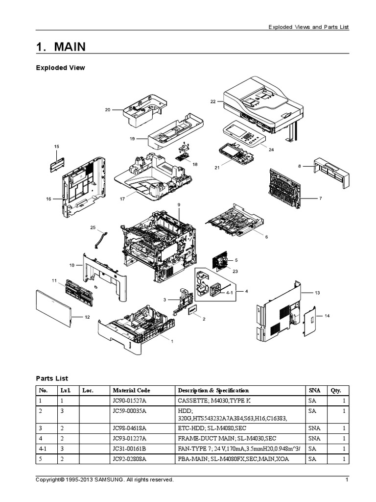 Parts Catalog Samsung M4080 Multifuncional | Media Freedom | Natural