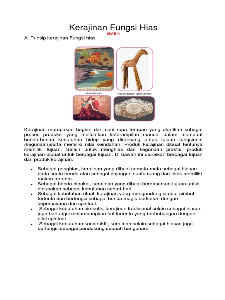 Contoh Soal Prakarya Kelas 9 Tentang Kerajinan Fungsi Hias Jawabanku Id