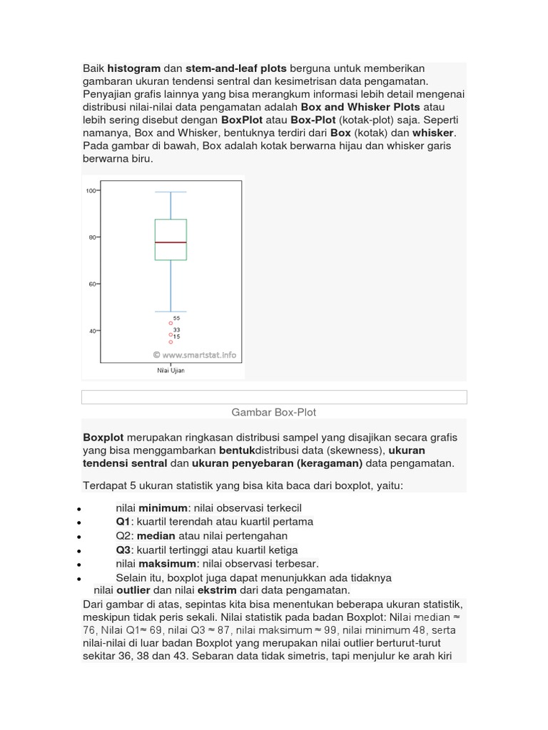 Memahami Boxplot dan Statistik Dasar | PDF