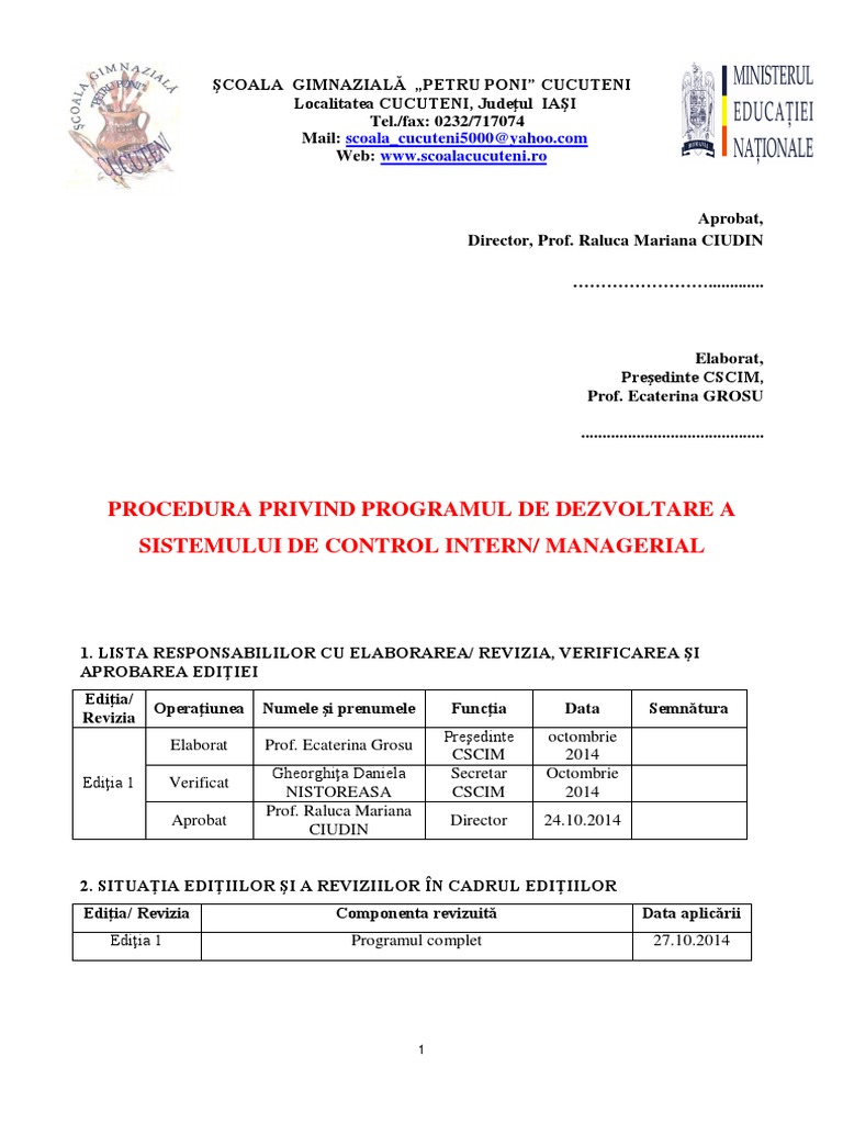 5 Procedura Privind Programul de Dezvoltare SCIM PDF