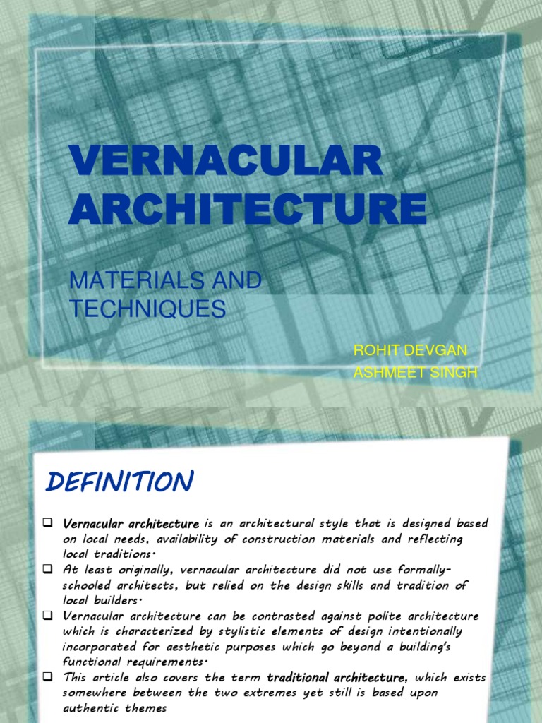 Vernacular Architecture Materials & Techniques | PDF | Building ...