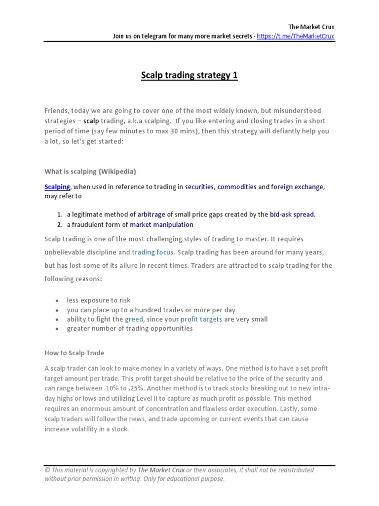Scalp Trading Strategy | PDF | Business Economics | Financial Economics
