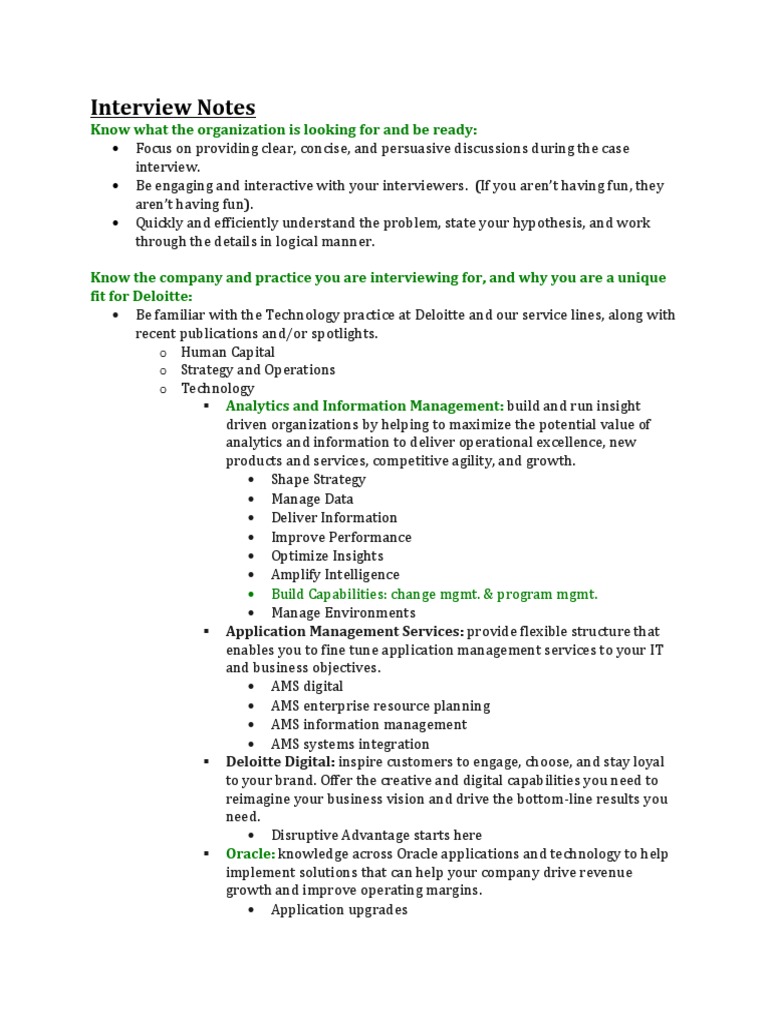 Deloitte Case Study Notes PDF Strategic Management Leadership