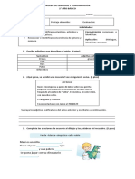 Prueba de Lenguaje y Comunicación Adjetivos