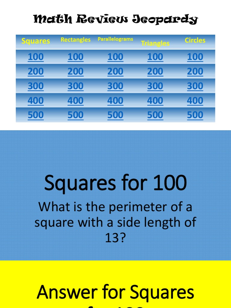 Jeopardy Game | PDF