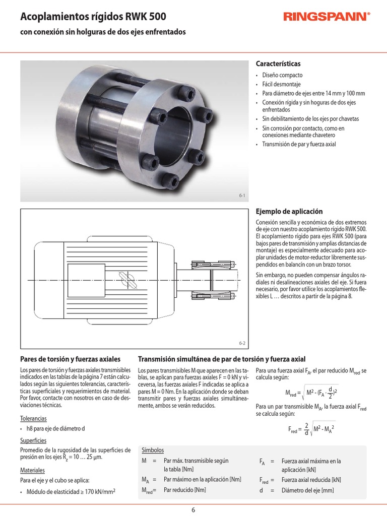 Conexión rígida y sin holguras para la transmisión simultánea de par y ...