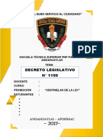 Decreto Legislativo #1150 Del Regimen Diciplinario de La PNP (Resumido)