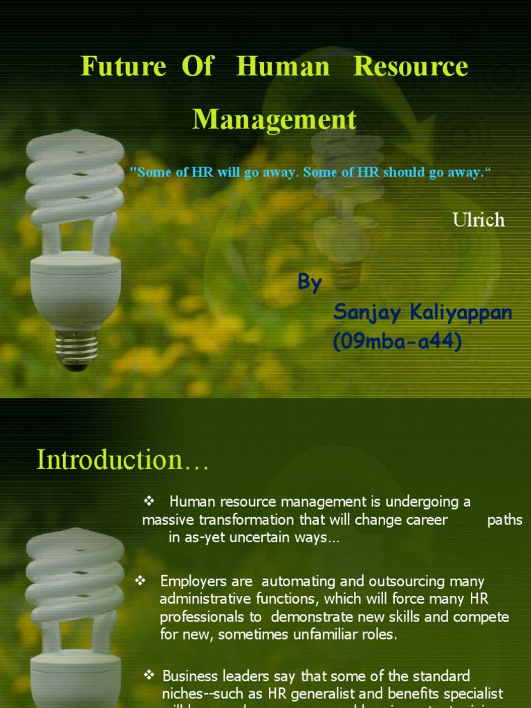 Future Trends in HR Management | PDF | Human Resource Management ...