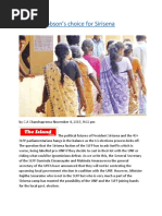 LG Polls Hobson's Choice For Sirisena