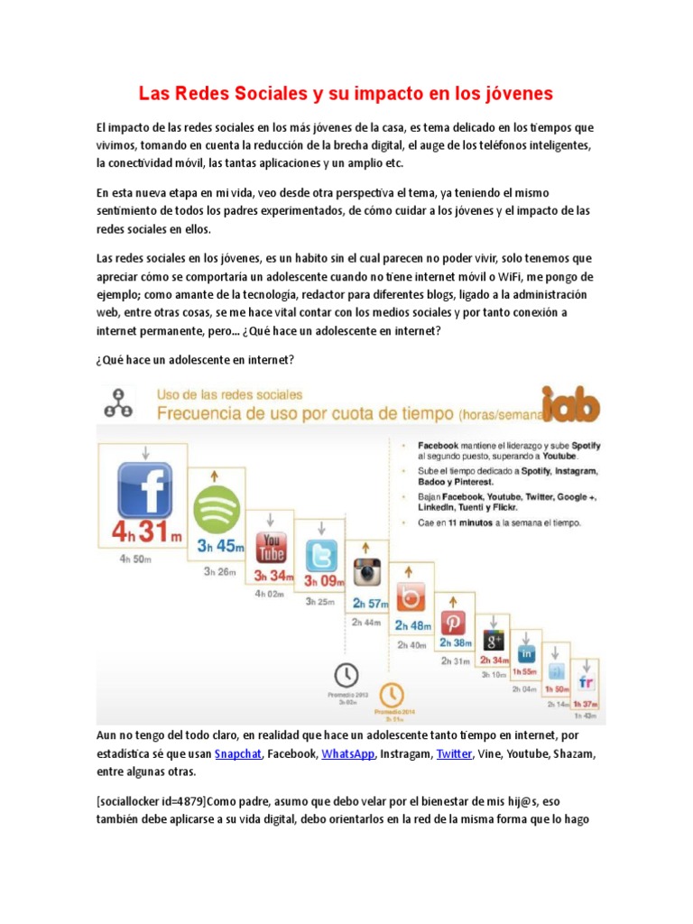 Las Redes Sociales y Su Impacto en Los Jóvenes | PDF | Servicio de ...